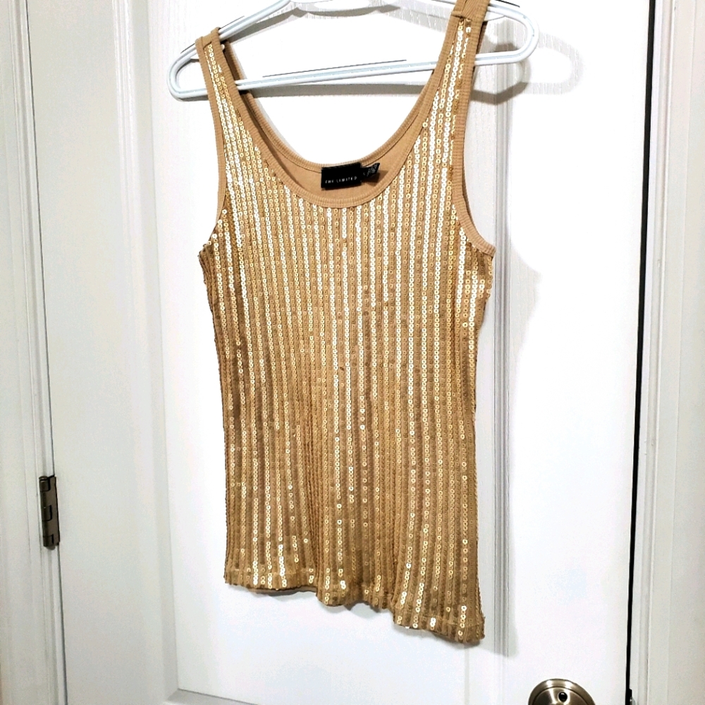 Gold The Limited Large Sequin Tank Top